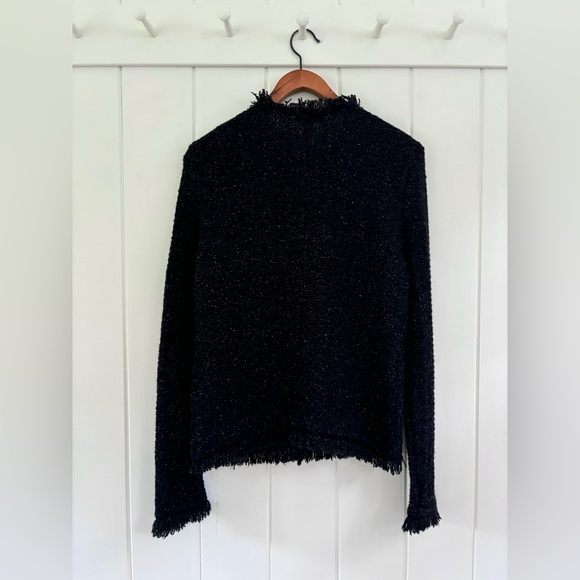 Vintage Talbots Cardigan Wool Alpaca Womens Small Grandmacore Cottagecore Fringe - Picture 7 of 10